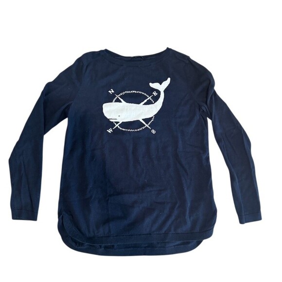 Vineyard Vines Sweaters - Talbots Petites Sweater Womens S Navy Whale Compass Graphic Crew Neck